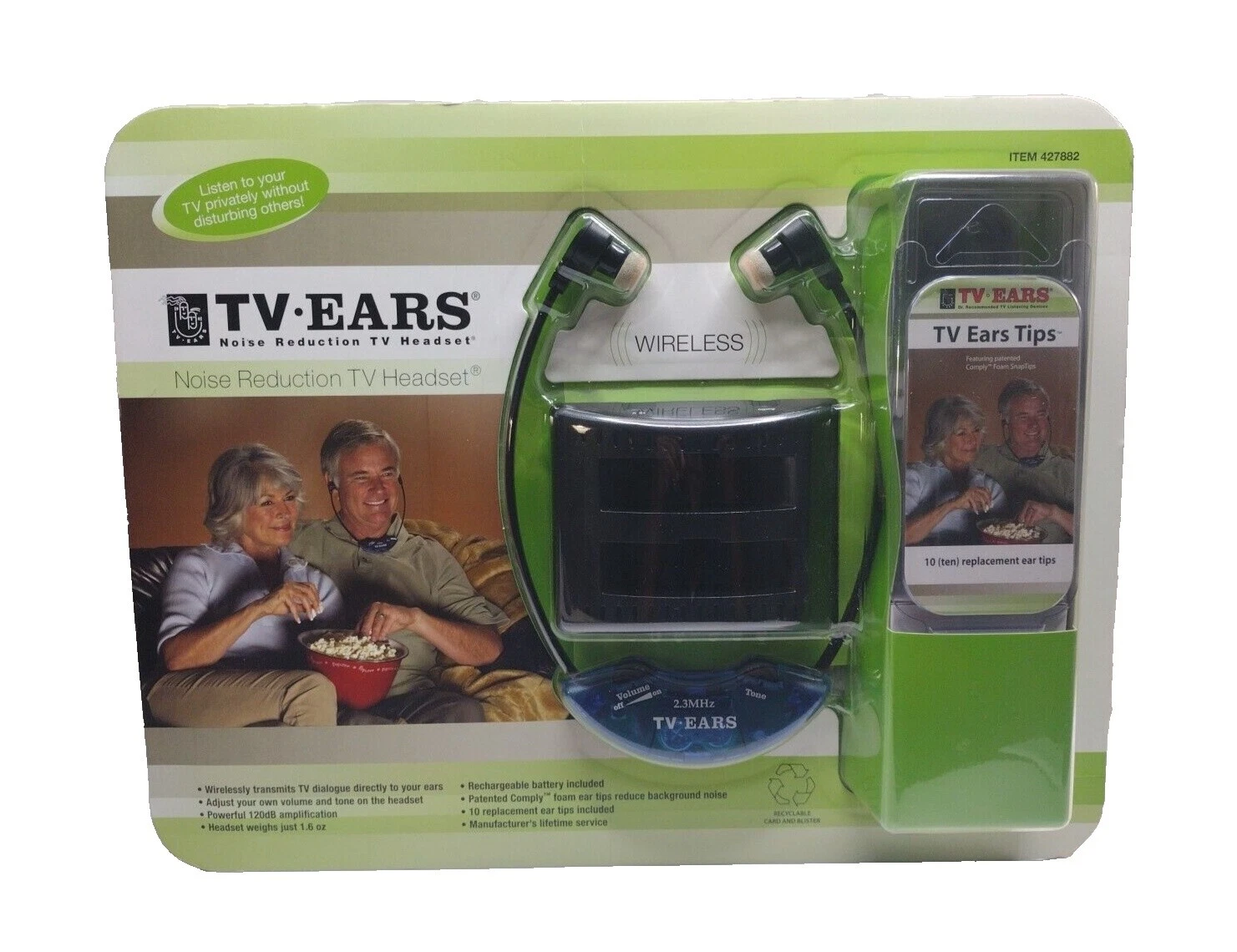 TV Ears Headphones with Rechargeable Battery