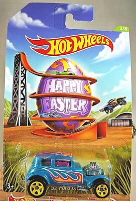 2014 Hot Wheels Walmart 3/8 Happy Easter Series '32 FORD VICKY Teal w/Yellow 5Sp