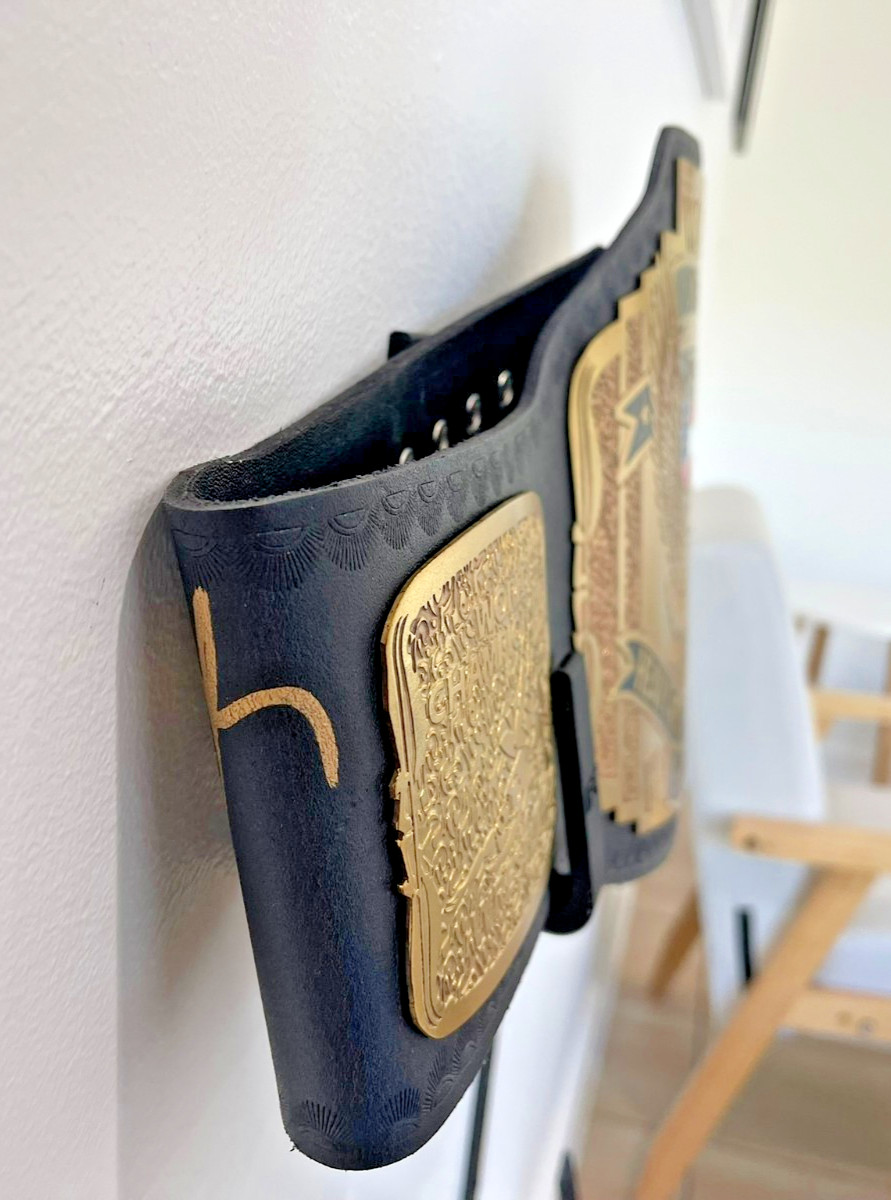 Black UFC Championship Belt Wall Mount Brackets – Wall Display Hooks (Set of 2)