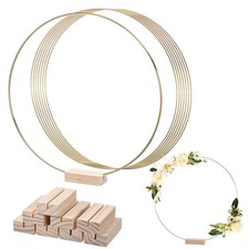 8Sets Metal Floral Hoop 12 Inch Wreath Table Decorations Gold Tone