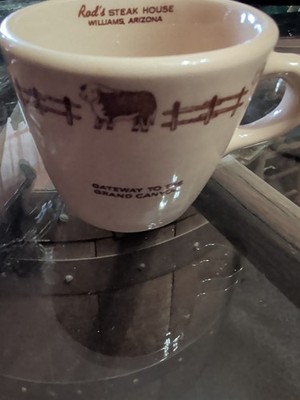 Wallace China Hereford Bull  Rods Steak House  Grand Cany   Coffee Cup Mint Cond