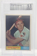 1961 Topps #10 Brooks Robinson Orioles 3rd Baseman Vintage Grade 5.5 EX+