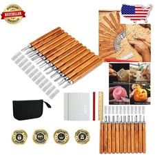 Professional 20pc Wood Carving Tool Set - Razor Sharp Carbon Steel, Easy Grip...
