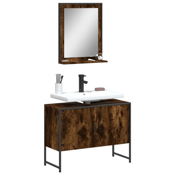 BadmöBel Set 2 Teilig RäUchereiche Holzwerkstoff-image