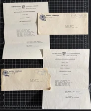Dallas Cowboys 1977-78 NFL Officiating Crew Assignment Sheets (2 pg + Envelopes)