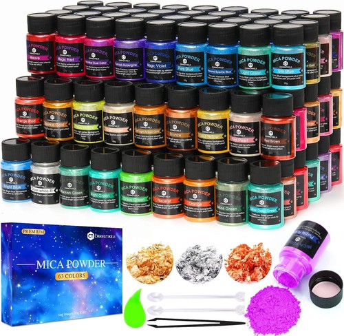 Superb 63 Color Mica Pigments, 10g Each - Ideal for Creative Projects & Artistry - Picture 3 of 9