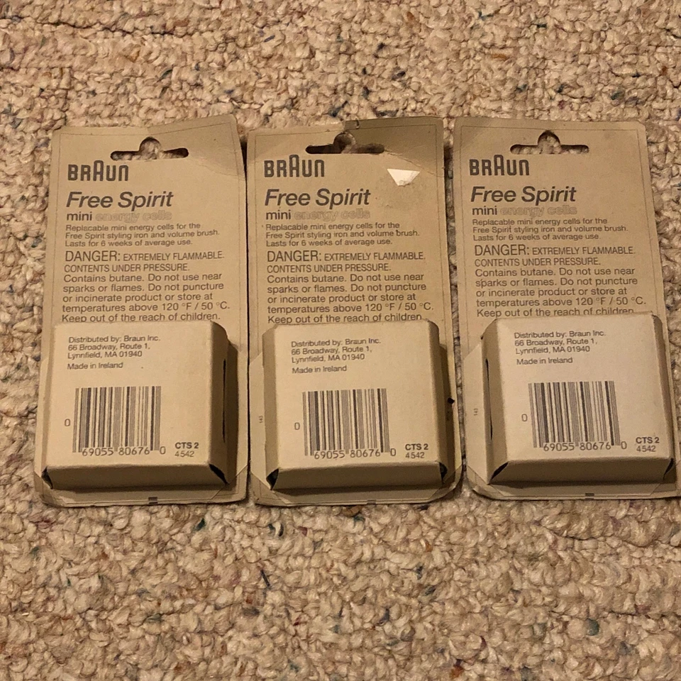 NOS Braun Free Spirit Mini Energy Cells X 2 Lot Of 3 Butane Refills CTS2 CTS 2 - Image 3 of 4