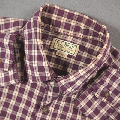 Vintage USA L.L. Bean Plaid Long Sleeve Button Down Men Product M Regular