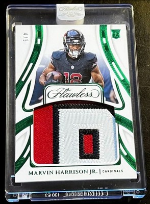2024 Marvin Harrison Jr Flawless Emerald Rookie Patches Sick Patch Green #'d /5
