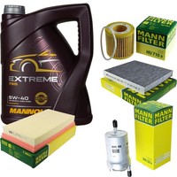 Mann Inspektionspaket 5L Mannol Extreme 5W-40 FüR VW Polo 1.2 12V Seat Ibiza III