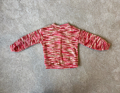 Old Navy Girls Pink/White Space Dye Knit Pullover Sweater Sz 4