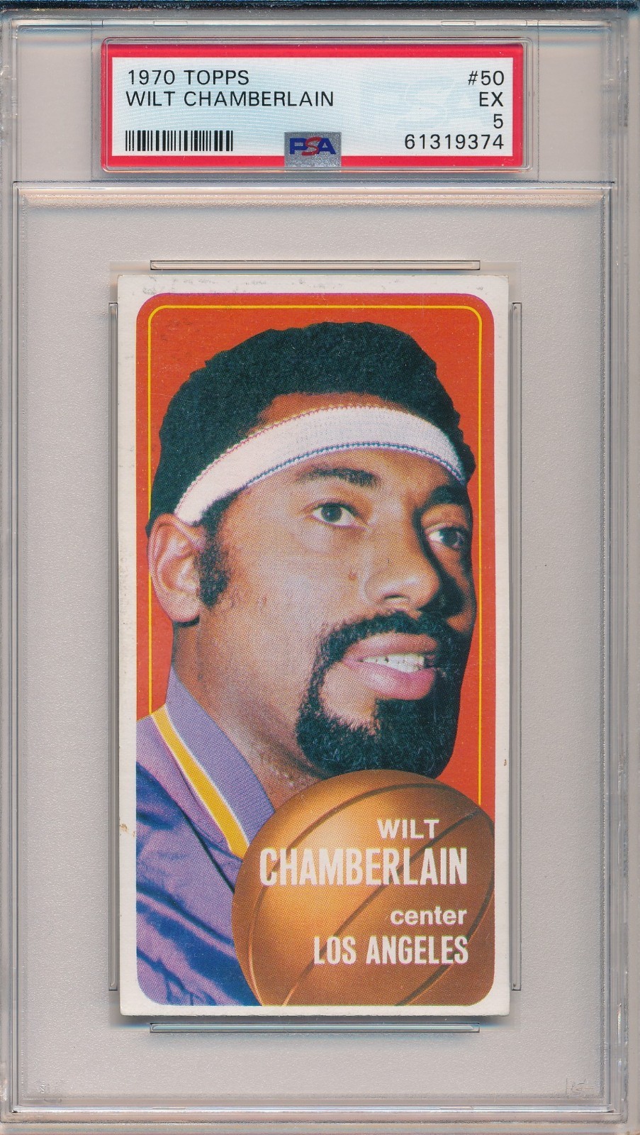 1970 TOPPS #50 WILT CHAMBERLAIN - PSA 5 EX (SVSC) NEWLY GRADED!