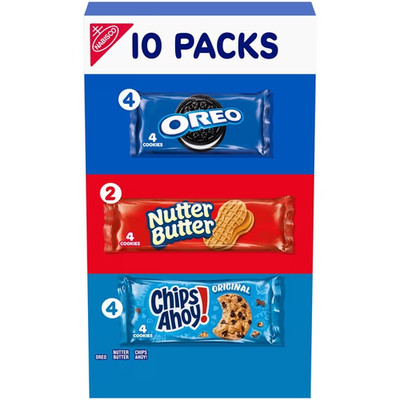 Nabisco Cookie Variety Pack, OREO, Nutter Butter, CHIPS AHOY!, 10 Snack Packs (4