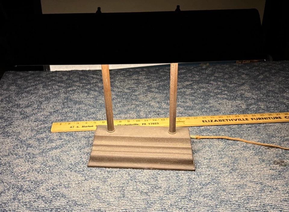 Vtg 1940s Metal Art Deco Bankers Student Drafting Desk Lamp General Electric - Image 2 of 4