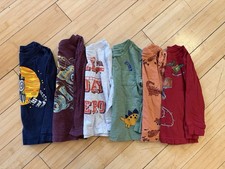 Bundle Of 6 Long Sleeve Shirts Size 2t Boys Dinosaurs Trucks Trains