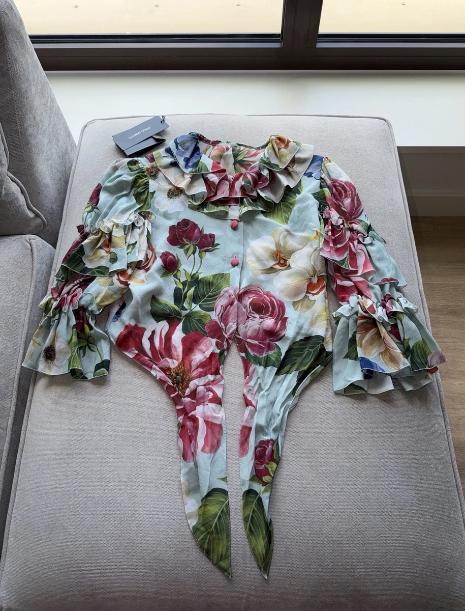 DOLCE&GABBANA カットソー トップス シルク 豪華 薔薇柄 36 レディースシャツ、トップス＆ブラウス | ドルチェ＆ガッバーナ®