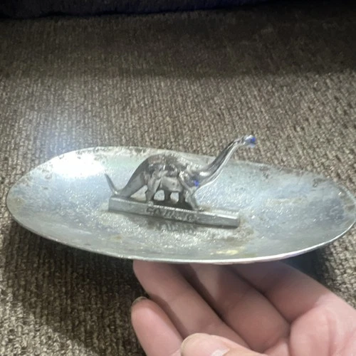 Sinclair Silver Gas & Oil Advertising Sign Vintage GO DINO Metal Collectible USA