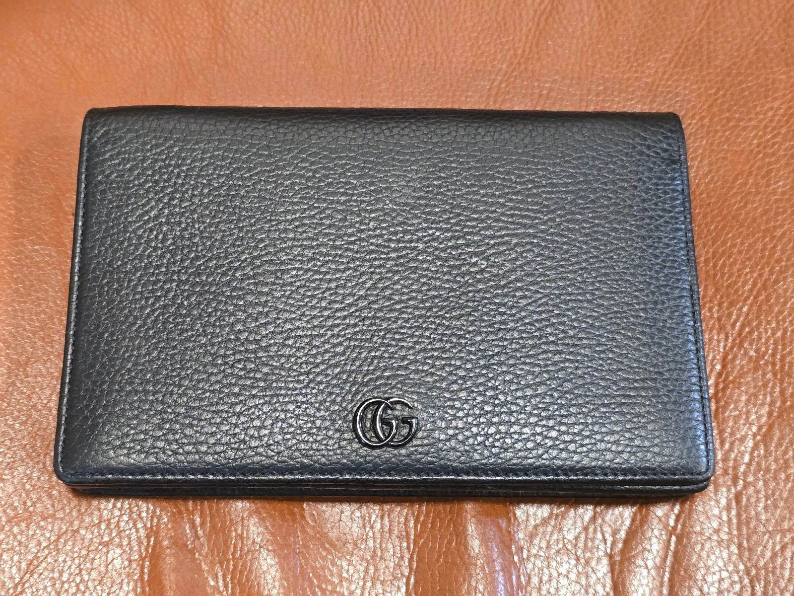 Gucci GG Marmont Black Leather Zip Wallet