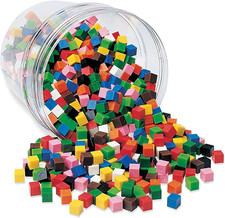 Centimeter Cubes, Math Cubes, Counting, Homeschool, Set of 1000, Ages 6