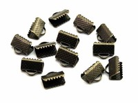 20 Bandklemmen In Antik Bronze, 10 Mm
