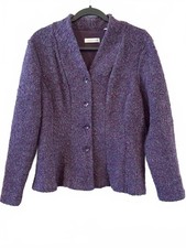 Coldwater Creek Purple Textured Button-Up Jacket Size 16