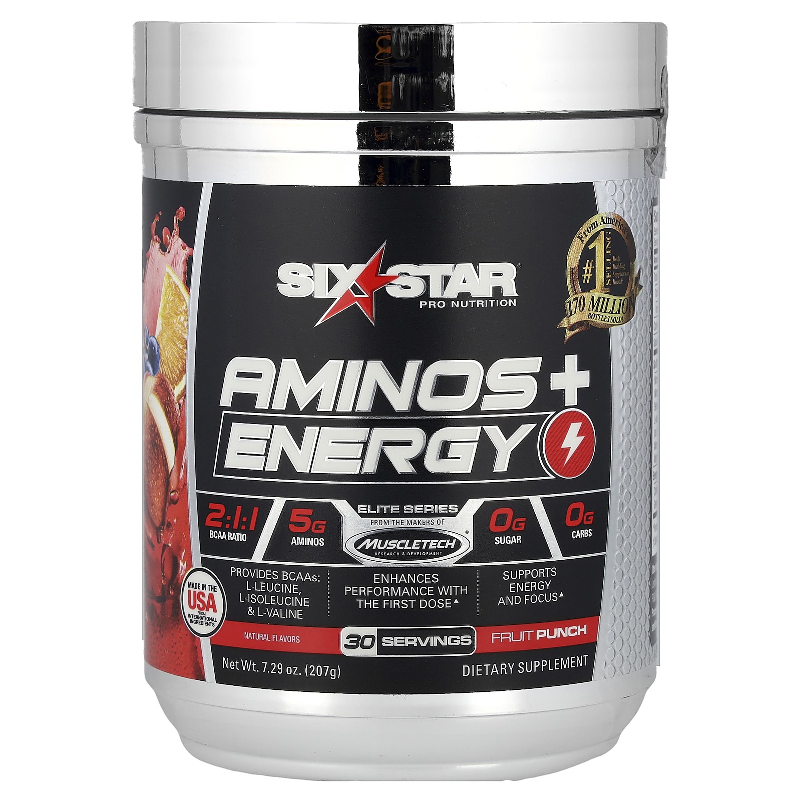 Elite Series Aminos Energy фруктовый пунш 729 унции 207 г 4990₽