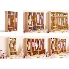 Uimoso 2/3/4/5/8-Section Wooden Kids Coat Locker and Cubby Storage Organizer