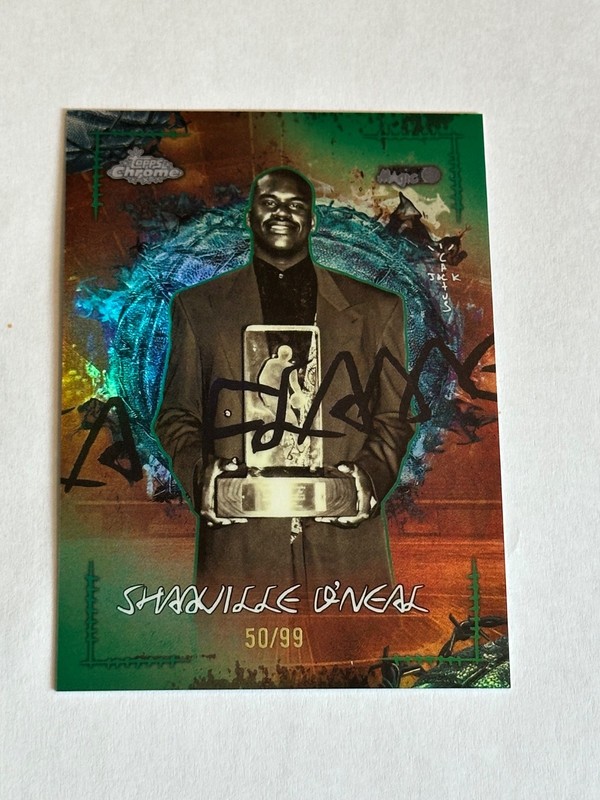 2025-26 Topps Chrome Cactus Jack Shaquille O'Neal La Flame Green Refractor #/99