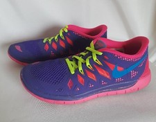 Nike Free 5.0 Girls Athletic Running Jogging Sneaker Shoes Youth Size 6 VGUC