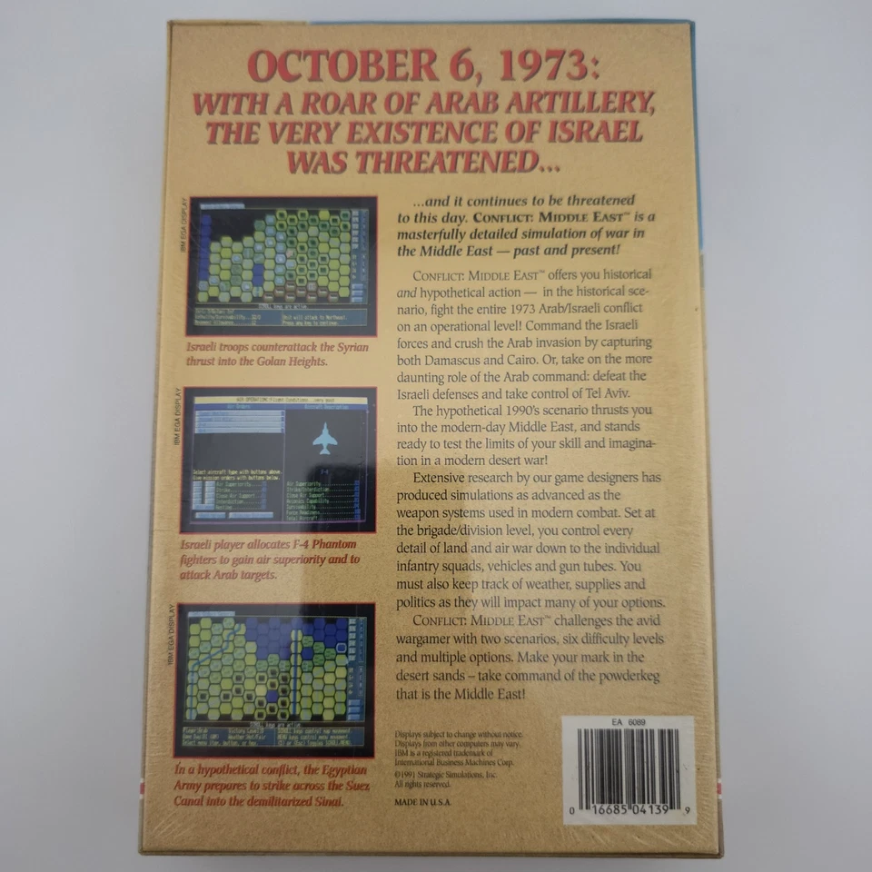 Conflict: Middle East - Arab/Israeli Wars, 1991, Big Box, New & Sealed - Image 3 of 4