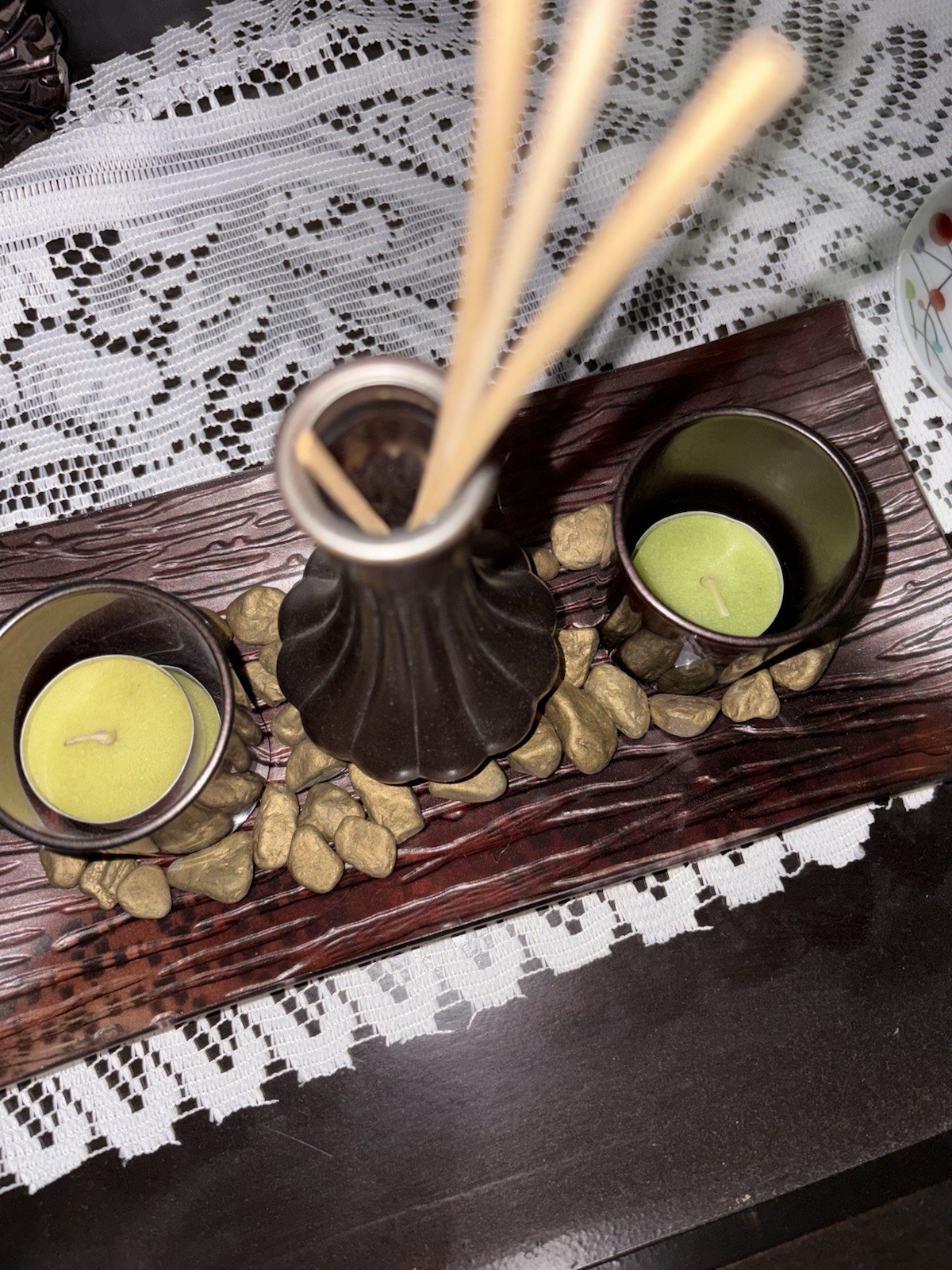 Set With Tray & Stones