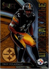 2020 Panini Select Select Football - Unbreakable Troy Polamalu #U21 Gold Prizm