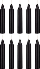 10 Pcs Unscented Black Exquisite Mini Taper Spell Candles, 4 Inch Tall X 3/4 Inc