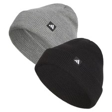NEW Adidas 2 Pack Men's Performance Fold Beanie Double Layer Black Gray