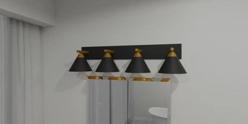 Quoizel MTO8637 Mastro 4 Light 38"W Bathroom Vanity Light - Black - Picture 2 of 3