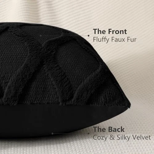 Decorative Throw Pillow Covers 12x20 Set of 2, 20" x 12" (Pack of 2) Black - Image 3 of 4