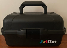 ArtBin Flambeau Products Corp Black Storage Container 2 Fold Out Trays USA Made