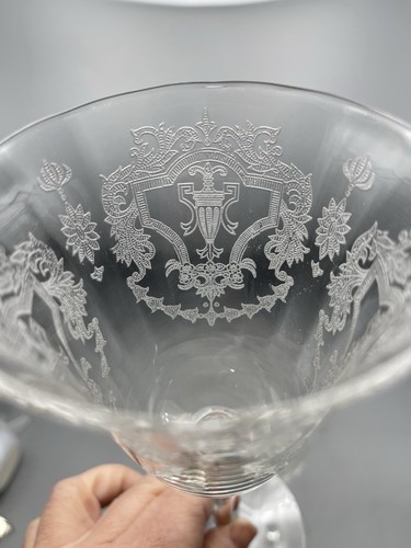 Vintage Morgantown Virginia Etched Water Goblets Glasses Wine Glasses Set Of 2 - Picture 6 of 6
