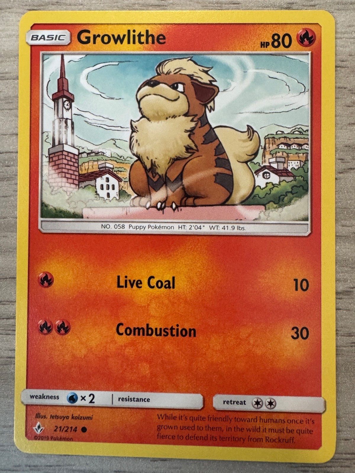 Growlithe 21/214 Common Unbroken Bonds Pokemon Near Mint