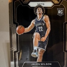 2023-24 Panini Prizm Rookie Jalen Wilson #128 Brooklyn Nets Base Basketball Card. rookie card picture
