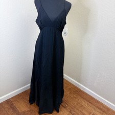 NWT A New Day Black Open Back Maxi Dress Sleeveless V Neck Women’s Medium