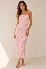Wild Fable - Pink Lace Ruffle Strapless Dress - BNWT 