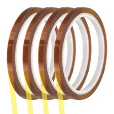 PET Heat Tape 6mm x 33m 108ft , 4 Rolls High Temp Resistant Transfer Tape