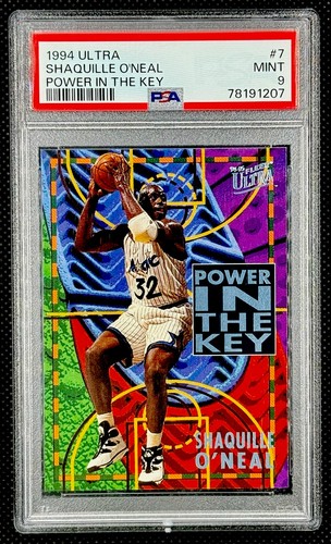 1994-95 Fleer Ultra Power in the Key #7 SHAQUILLE O'NEAL Insert Magic PSA 9 MINT