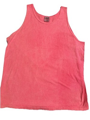 Oneita Power-T Pink XL Tank Top 100% Cotton Jersey Preshrunk Men's Vintage 80 s