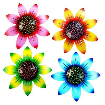 Gartenhaus Metall Blumen Wanddeko Eisenkunst 12,5 cm Durchmesser modern & schlic