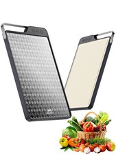 Katori Titanium Cutting Board for Kitchen, Double-Sided 16"L x 11"W, Silver