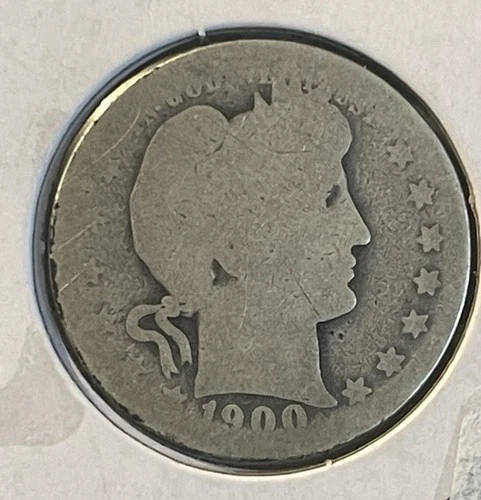 1900-O Barber Quarter Circulated - 90% Silver