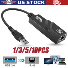USB 3.0 Gigabit Ethernet LAN RJ45 1000Mbps Network Adapter For Windows PCMac LOT