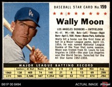 1961 Post Cereal #159 Wally Moon  Hand Cut Dodgers SHORT-PRINT 4 - VG/EX